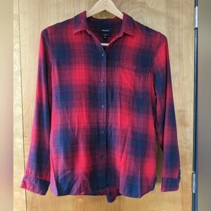 Madewell Red and Blue Plaid Button Down Shirt